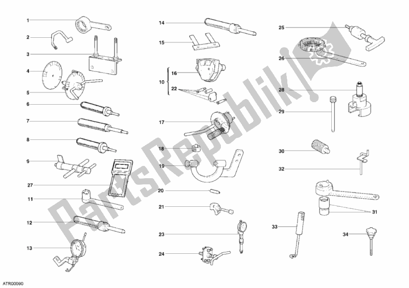 Alle onderdelen voor de Werkplaatsgereedschap, Motor van de Ducati Monster 620 Dark USA 2005